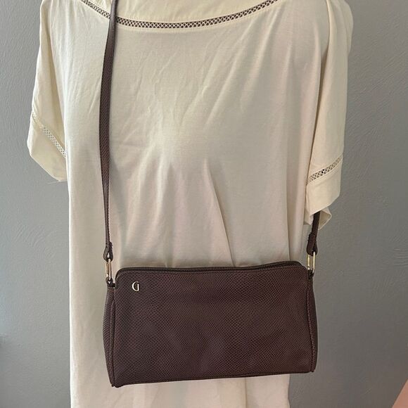 Vintage Ganson Brown leather Crossbody Bag New - Picture 2 of 11